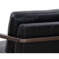 Castell Swivel Brown - Cortina Black Leather Lounge Chair, view 4