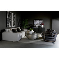 Castell Swivel Brown - Cortina Black Leather Lounge Chair, view 5