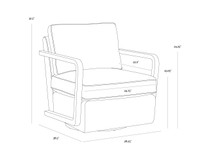 Castell Swivel Brown - Cortina Black Leather Lounge Chair