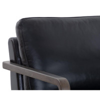 Castell Swivel Brown - Cortina Black Leather Lounge Chair, view 3