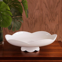 Vida Amelia Pedestal Cake Plate White - Cake Plate Side View | Bone & Brass
