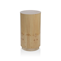 Leela Burl Wood Stool | Drink Table | Bone & Brass