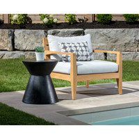 Astley Black Concrete Hourglass Side Table - Table Side View | Bone & Brass