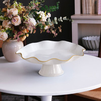 Encanto Carola Pedestal Cake Plate (Cream White), view 6