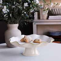 Encanto Carola Pedestal Cake Plate (Cream White), view 7