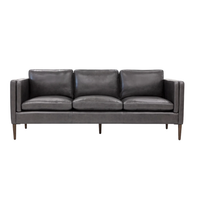 Richmond Brentwood Charcoal Leather Sofa, view 6