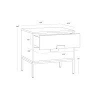 Jade Antique Silver - Ash Grey Nightstand, view 3