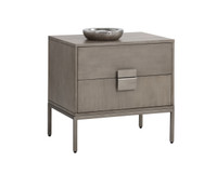 Jade Antique Silver - Ash Grey Nightstand