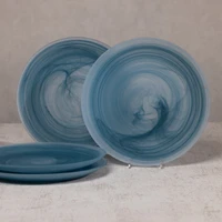 Azur Alabaster Glass Dinner Plates, Set 4 - Plate Side View | Bone & Brass