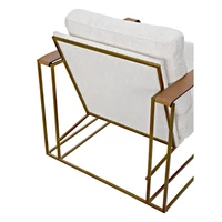 Oryan Off White Boucle & Leather Chair, view 6