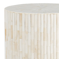 Isabelle Bone Side Table with fluted bone details and natural textures.