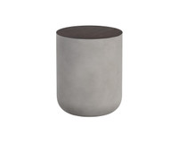 Diaz End Grey - Wood Grain Brown Table