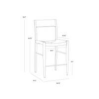 Bondi Black Counter Stool, view 4