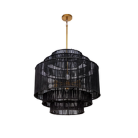Alyssa Black Jute Chandelier, view 4