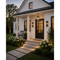 Black Stepped Glass Outdoor Wall Light, view 2