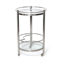 Élan Nickel Round Bar Cart | Bone & Brass