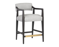 Keagan Saloon Light Grey Leather Counter Stool