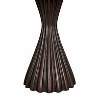 Osiris Round Black & Mahogany Dining Table base with fluted, contemporary design.