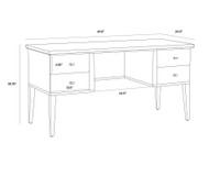 Pattinson White Ceruse - Oyster Shagreen Desk