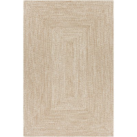 Chesapeake Bay Camel & Cream Outdoor Rug, machine-woven polypropylene with braided texture.