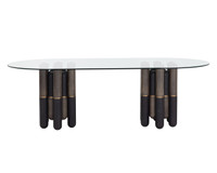 Yanna Oval - Glass - 94.5" Dining Table