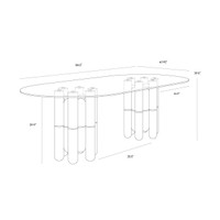 Yanna Oval - Glass - 94.5" Dining Table