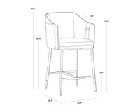 Carter Napa Black / Napa Cognac Counter Stool