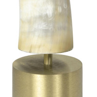 Daylon Horn Large sculpture with natural matte horn on a round brass base.