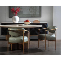 Heloise Dining Armchair - Ivanhoe Pine - Chair Side View | Bone & Brass