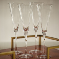 Stella Optic Champagne Flutes, Set 4 - Glass Detail | Bone & Brass