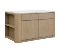 Romilly Kitchen Island White Marble - 62"