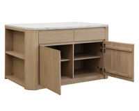 Romilly Kitchen Island White Marble - 62"
