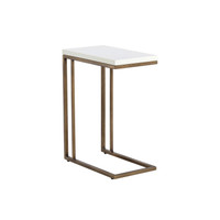 Sawyer End Antique Brass - White Table