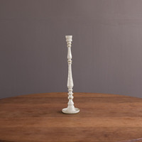 Encanto Crosby Medium Candlestick Holder (Cream) - Candlestick Side View | Bone & Brass