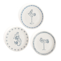 The Salty Mermaid Bar Appetizer Plates, Set of 6 | Bone & Brass