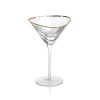 Kamarone Triangular Martini Glasses with Gold Rim, Set of 4 | Bone & Brass