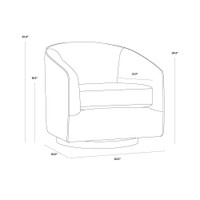 Hazel Swivel Gold - Black Sky Lounge Chair, view 4