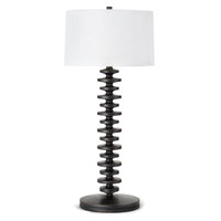 Fishbone Buffet Table Lamp Ebony | Bone & Brass