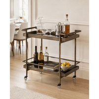 Livingston Bar Cart Antique Brass, view 2