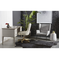 Aries End Marble Look - White Table, view 3