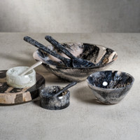 Korin Black & White Resin Serving Bowl - Bowl Detail | Bone & Brass