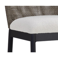 Calandri Grey Wicker & Cream Outdoor Counter Stool, view 3