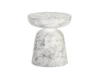 Lucida End Marble Look - White Table