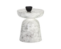 Lucida End Marble Look - White Table