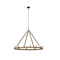 Wolfgang Hammered Antique Brass Large Chandelier