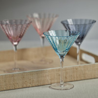 Preston Purple Glass Martini Glasses, Set 4 - Glass Close Up | Bone & Brass