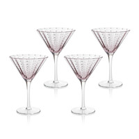 Preston Purple Glass Martini Glasses, Set 4 - Glass Stem Detail | Bone & Brass