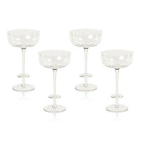 Modena Champagne Coup / Martini Glasses, Set 4 - Glass Stem Detail | Bone & Brass