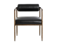 Ajani Dining Charcoal Black Leather Armchair