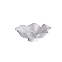 White Havana Aries Large Pedestal Bowl | Bone & Brass